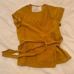 Not Perfect Linen Madrid Top in Saffron